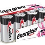 Energizer E93FP-8 Battery, 1.5 V Battery, C Battery, Alkaline, Manganese Dioxide, Zinc, Silver