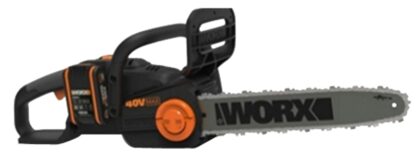 Worx WG385 Cordless Chainsaw, Tool Only, 4 Ah, 40 V, Lithium-Ion, 16 in L Bar, 3/8 in Pitch, Front, Rear Handle