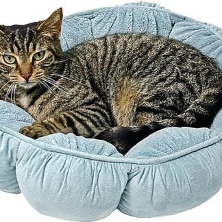 Aspenpet 27459 Pillow Pet Bed, 18 in Dia, 18 in L, 18 in W, Puffy Round Pattern, Poly Fiber Fill, Assorted