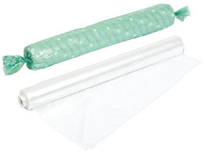 Polytarp 01-0106 Medium-Duty Polyfilm, 59 ft L, 102 in W, 2.2 mil Thick, Polyethylene, Clear