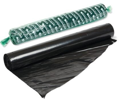 Polytarp 01-0265 Medium-Duty Polyfilm, 100 ft L, 10 ft W, 2.2 mil Thick, Polyethylene, Black