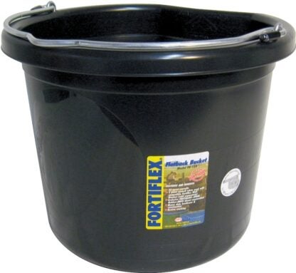 Fortex-Fortiflex FB-124 Series FB-124BX Bucket, 24 qt Volume, Rubber/Polyethylene, Black