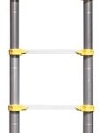 Metaltech E-LAD12T2 Telescopic Ladder, 16 ft H Reach, 250 lb, Aluminum, Yellow