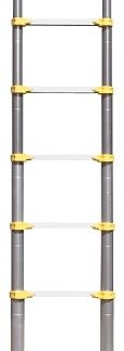 Metaltech E-LAD12T2 Telescopic Ladder, 16 ft H Reach, 250 lb, Aluminum, Yellow