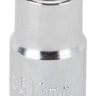 Vulcan MT6529119 Drive Socket, 13 mm Socket, 1/2 in Drive, 12-Point, Chrome Vanadium Steel, Chrome