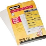 Centurion Fellowes 52006 Laminating Pouch, 8-1/2 in L, 14 in W, 3 mil Thick, Clear