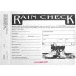 Centurion 100081 Rain Check Form, 3-Sheet, Tan/White/Yellow Sheet