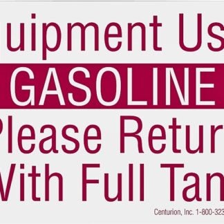 Centurion GAS23 Rental Decal, Gasoline, Vinyl, 2 x 3 in Dimensions