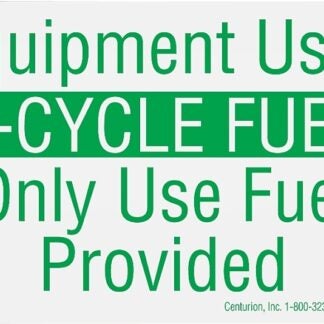 Centurion MIX23 Rental Equipment Decal, 2-CYCLE FUEL, Vinyl