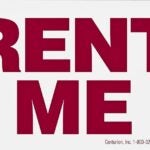 Centurion RM23 Rental Decal, Rent Me, Vinyl, 2 in L x 3 in W Dimensions