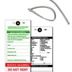 Centurion TAG150PT1 Rental Item Tag, READY-TO-RENT/SERVICE REQUIRED, 3-1/8 in W x 6-1/4 in H Dimensions