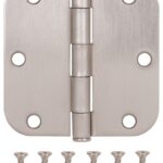 ProSource 20347SNX Door Hinge, Steel, Satin Nickel, Loose Pin, 180 deg Range of Motion, Screw Mounting