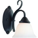 Boston Harbor F3-1W-3L Single Light Vanity Fixture, 120 V, 60 W, A19 or CFL Lamp, Steel Fixture, Matte Black Fixture