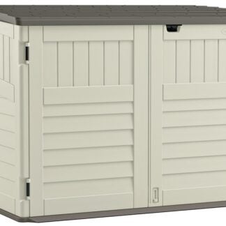 Suncast Stow-Away BMS4700 Storage Shed, 70 cu-ft Capacity, 5 ft 10-1/2 in W, 3 ft 8-1/4 in D, 4 ft 4 in H, Resin