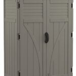 Suncast BMS5700SB Vertical Shed, 54 cu-ft Capacity, 4 ft 5 in W, 2 ft 8-1/2 in D, 5 ft 11-1/2 in H, Resin, Stoney