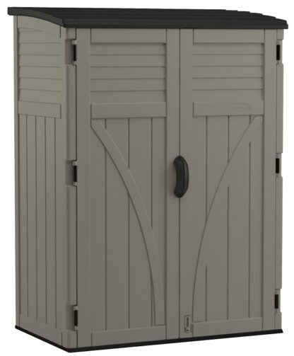 Suncast BMS5700SB Vertical Shed, 54 cu-ft Capacity, 4 ft 5 in W, 2 ft 8-1/2 in D, 5 ft 11-1/2 in H, Resin, Stoney