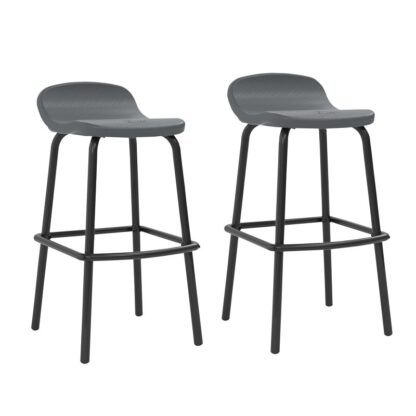 Suncast BMBS2PK Outdoor Bar Stool, 18 in W, 20-3/4 in D, 35-1/2 in H, Metal Frame, Gray Frame