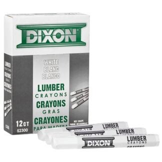 Dixon Ticonderoga 52300 Lumber Crayon, White, 1/2 in Dia, 4-1/2 in L Sells in Quantity of 12