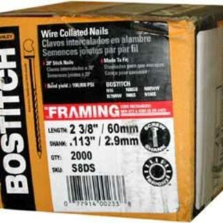 Bostitch S12DS-FH Framing Nail, 3-1/4 in L, 15 to 23 Gauge