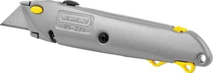 STANLEY 10-499 Utility Knife, 2-7/16 in L Blade, 3 in W Blade, HCS Blade, Straight Handle, Gray Handle