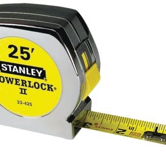 STANLEY 33-425 Measuring Tape, 25 ft L Blade, 1 in W Blade, Steel Blade, ABS Case, Chrome Case