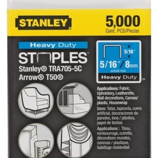 STANLEY TRA705-5C Staple, 27/64 in W Crown, 5/16 in L Leg, Steel, 24 ga