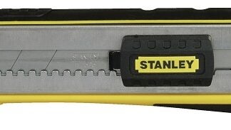 STANLEY 10-486 Snap-Off Knife, 25 mm W Blade, Carbon Steel Blade, Ergonomic Handle, Black/Yellow Handle