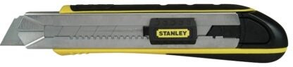 STANLEY 10-486 Snap-Off Knife, 25 mm W Blade, Carbon Steel Blade, Ergonomic Handle, Black/Yellow Handle