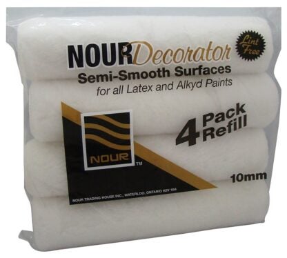 Nour Z 9N10-4 Roller Refill, 3/8 in Thick Nap, 9-1/2 in L, Nylon/Polyester Cover