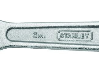 STANLEY 87-367 Adjustable Wrench, 6 in OAL, 1-1/20 in Jaw, Steel, Chrome