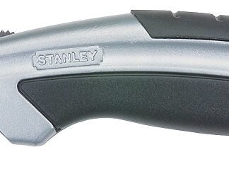 STANLEY 10-788 Utility Knife, 2-7/16 in L Blade, 3 in W Blade, Carbon Steel Blade, Ergonomic Handle, Black/Gray Handle