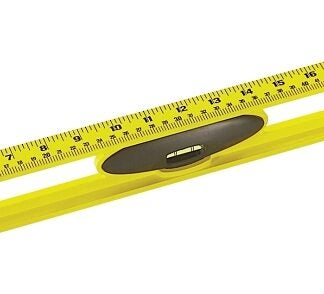 STANLEY 42-468 I-Beam Level, 24 in L, 3-Vial, 2-Hang Hole, Non-Magnetic, ABS, Yellow