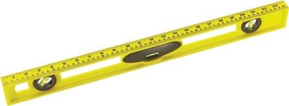 STANLEY 42-468 I-Beam Level, 24 in L, 3-Vial, 2-Hang Hole, Non-Magnetic, ABS, Yellow