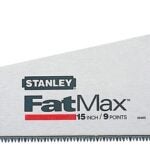 STANLEY 20-045 Handsaw, 15 in L Blade, 8 TPI, Ergonomic Handle, Rubber/Wood Handle