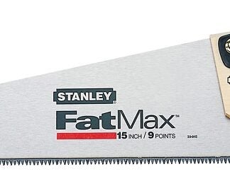 STANLEY 20-045 Handsaw, 15 in L Blade, 8 TPI, Ergonomic Handle, Rubber/Wood Handle