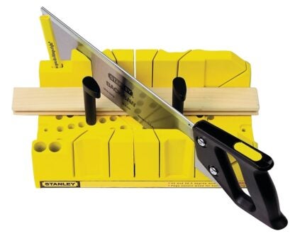 STANLEY 20-600 Clamping Mitre Box, 14 in W Cutting, 45/90 deg, 45 deg Face Angle, 22.5 deg Octagonal Cutting Slot