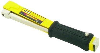 STANLEY PHT150C Hammer Tacker, 168 Magazine, 27/64 in W Crown, 1/4 to 3/8 in L Leg, Steel Staple, Yellow