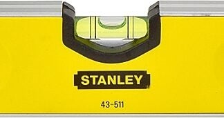 STANLEY 43-511 Torpedo Level, 9 in L, 3-Vial, 2-Hang Hole, Magnetic, Aluminum