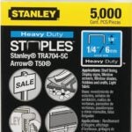 STANLEY TRA704-5C Narrow Crown Staple, 27/64 in W Crown, 5/16 in L Leg, Galvanized, 24 ga Gauge