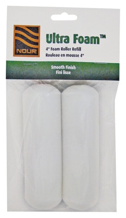 Nour Z 4U10-2 Roller Refill, 3/8 in Thick Nap, 4 in L, Foam Cover