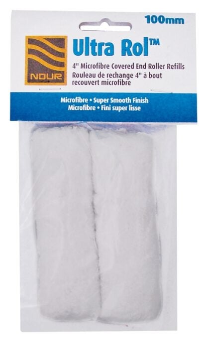 Nour Z 4UMF10-2 Roller Refill, 3/8 in Thick Nap, 4 in L, Microfiber Cloth Cover