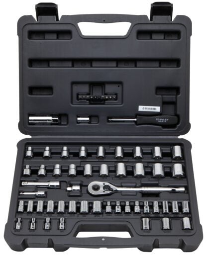 STANLEY STMT71650 Mechanics Tool Set, 60-Piece, Steel, Polished Chrome