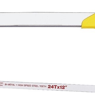 STANLEY 15-113 Hacksaw, 12 in L Blade, 24 TPI, 3-7/8 in D Throat, Plastic/Rubber Handle