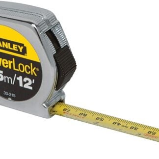 STANLEY 33-215 Measuring Tape, 12 ft L Blade, 1/2 in W Blade, Steel Blade, Die-Cast Metal Case, Chrome Case