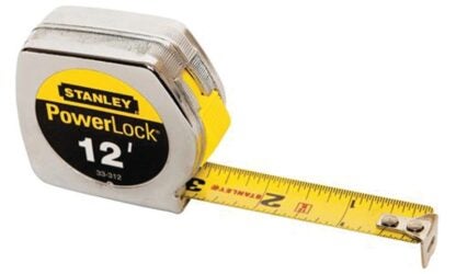 STANLEY POWERLOCK Series 33-312 Measuring Tape, 12 ft L Blade, 3/4 in W Blade, Steel Blade, Metal Case