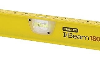 STANLEY 42-328 I-Beam Level, 48 in L, 3-Vial, 2-Hang Hole, Non-Magnetic, Aluminum, Black/Yellow