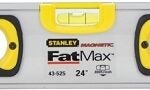 STANLEY 43-525 Box Beam Level, 24 in L, 3-Vial, 2-Hang Hole, Magnetic, Aluminum, Silver/Yellow