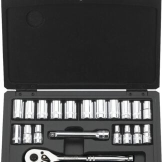 STANLEY 92-802 Socket Set, Steel, Chrome, Silver