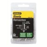 STANLEY PAA54-5B Pop Rivet, Reusable, 1-3/4 in L, Aluminum