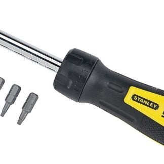 STANLEY 69-189 Ratcheting Screwdriver, 6-in-1 Drive, 8-3/4 in OAL, Rubber Handle, Ergonomic Handle